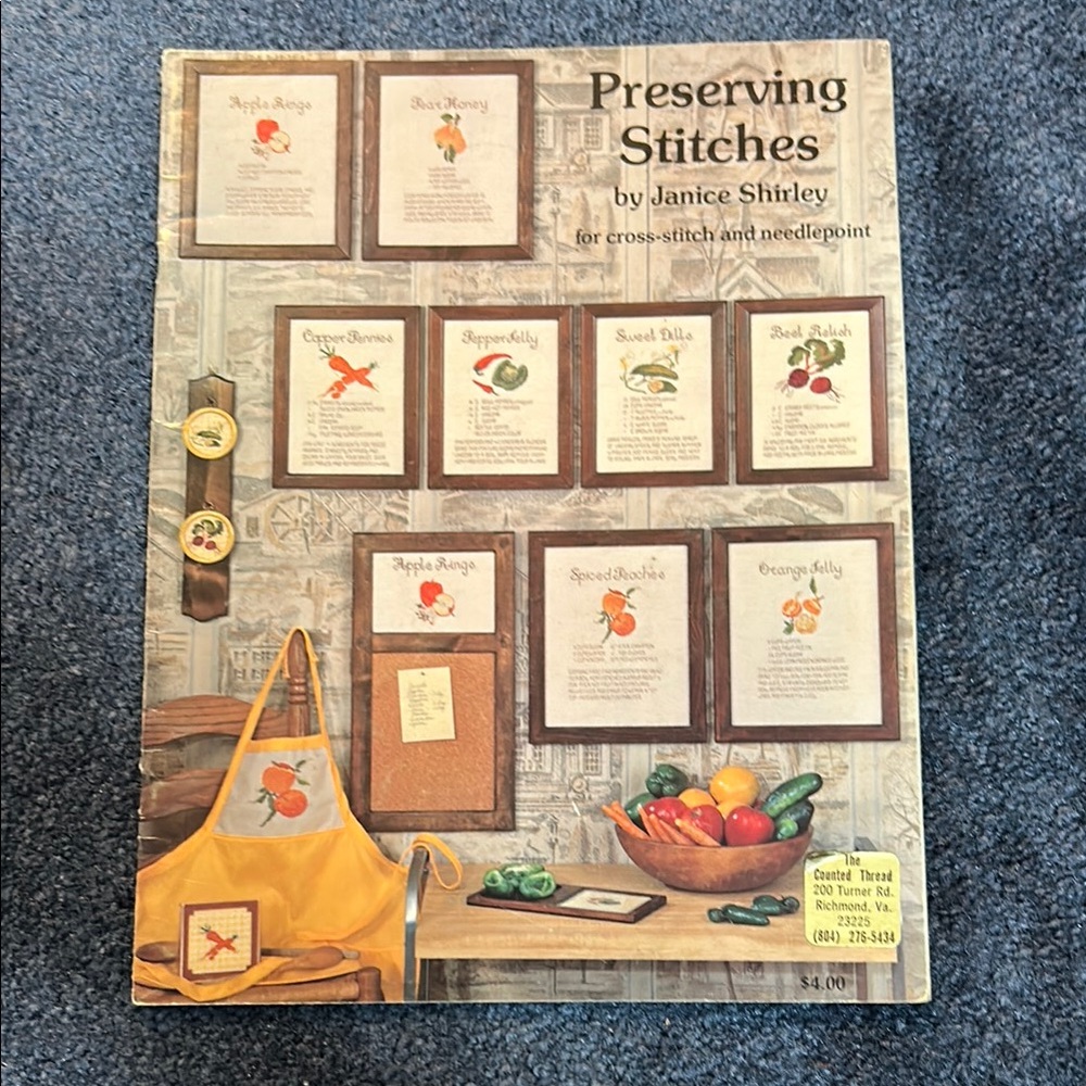 Preserving Stitches Cross-Stitch and Needlepoint Book by Janice Shirley, 1979